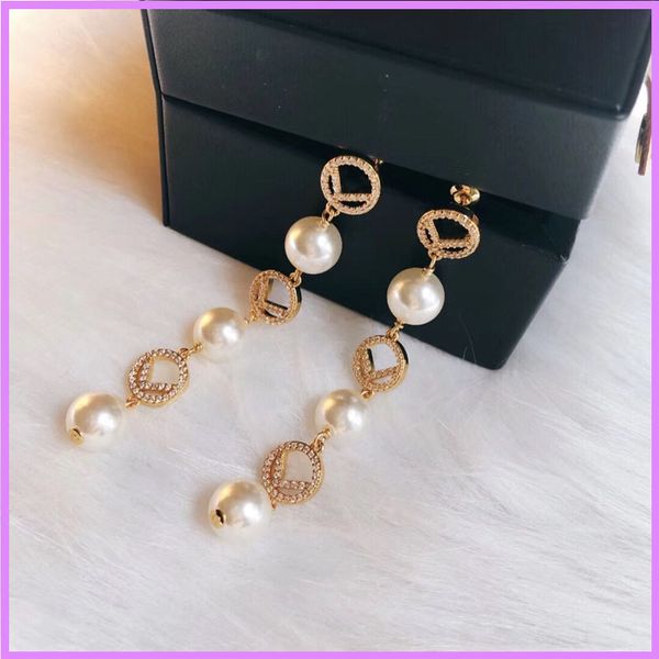 

new pearl earrings women street fashion earring luxury designer jewelry gold letters ladies chain ear studs designers mens for gift d219282f, Golden