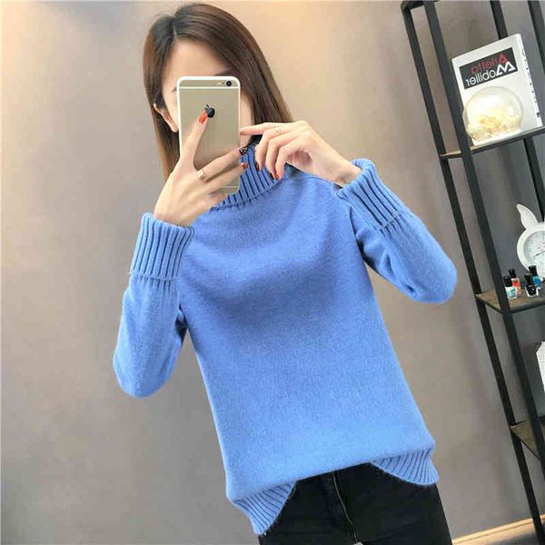 

women's high neck sweater, sweater fabric, novel, autumn and winter, White;black