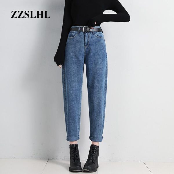 

women's jeans summer 2021 high-waisted girl slim jeans, loose old-fashioned trousers, straight dark blue