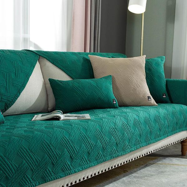 

chair covers cotton sofa cover for living room four season non-slip couch solid color leather general backrest armchair slipcover towel