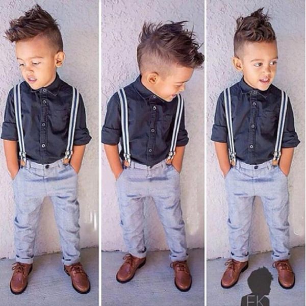 

money boy cotton long sleeved pendant shirt pants trousers suit childrens gentry 2 3 4 6 years old cool pcs, White