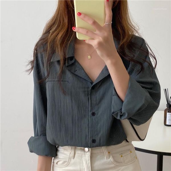 

women's blouses & shirts women's oversize spring femme casual women shirt stripe long sleeve cotton girls blouse plus size blusas, White