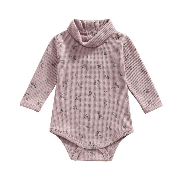 

rompers pudcoco 0-18m bodysuit born kids baby boys girls fashion turtleneck high collar casual leotard outfit clothes, Blue