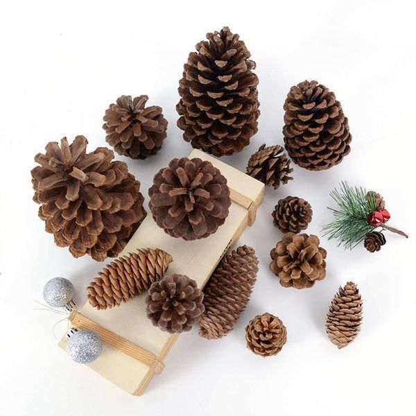 

factory outlet christmas decoration decorative flowers & wreaths natural pine nuts fruit fake plant cone flower pineappl