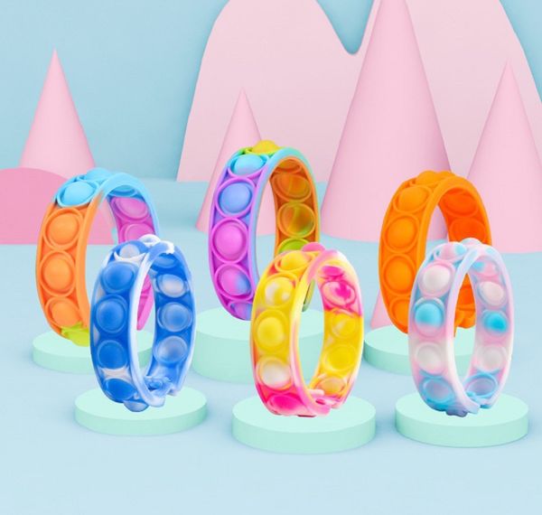 

pop fidget toys rainbow bracelet push it bubble popper stress reliever children decompression sensory toy various styles