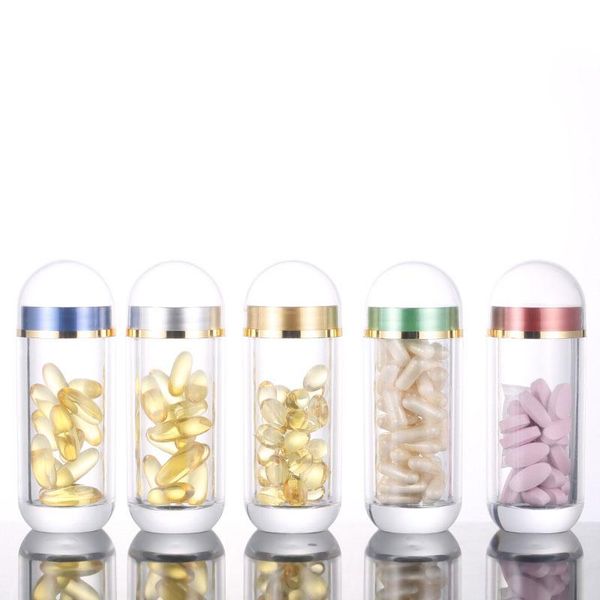 

storage bottles & jars transparent 60ml 20pcs empty plastic shell tablet container bottle healthy care