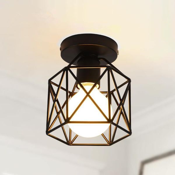 

ceiling lights vintage iron black cage lamp for living room hallways industrial light fixtures luminaire indoor lighting