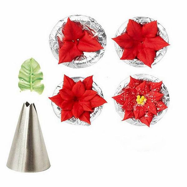 

7pcs/8pcs stainless steel leaves grass icing piping nozzle tips baking tools cake cream bag decorating & pastry