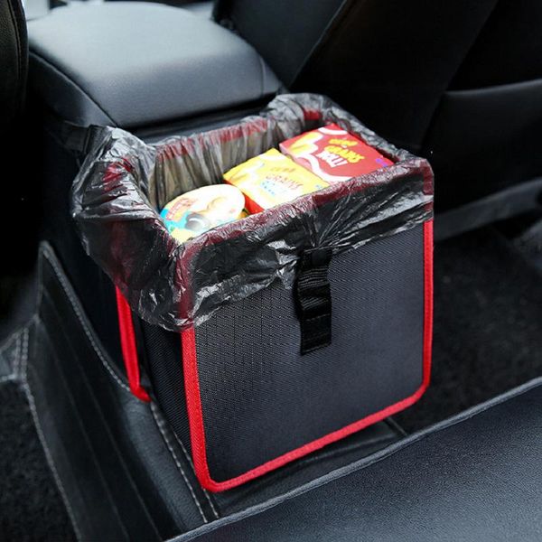 

suspended car seat storage box folding pu leather trash can environmental square bucket automotive interior supplies other accessories
