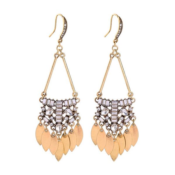

dangle & chandelier vintage long earrings for women iron sheets leaf hanging brincos 2021 fashion jewelry, Silver