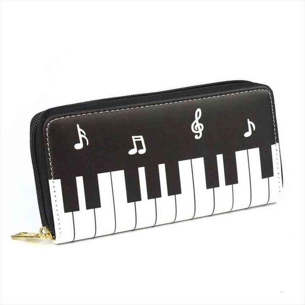 

women wallets piano music notes lady clutch zipper purses money bag cards holder woman wallet female coin purse billfold, Red;black