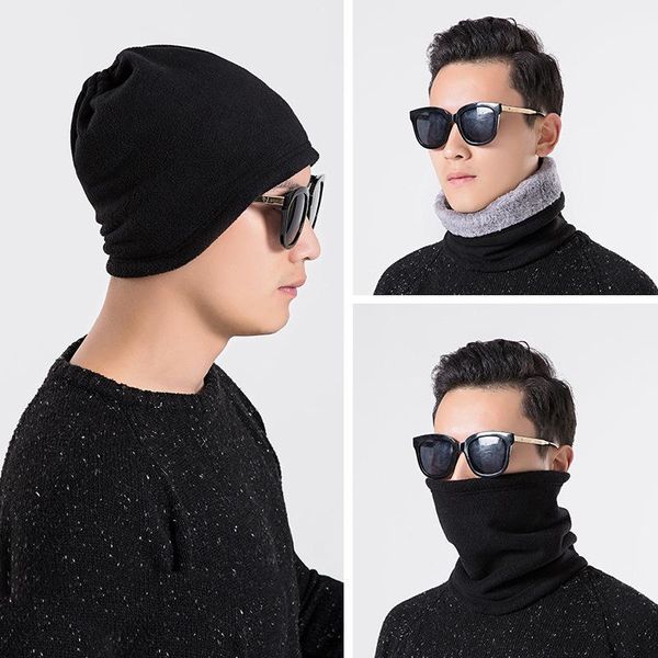 

scarves 1 pc winter women men sports thermal fleece ring scarf snood neck warmer face mask beanie hats soft fashion accessories, Blue;gray
