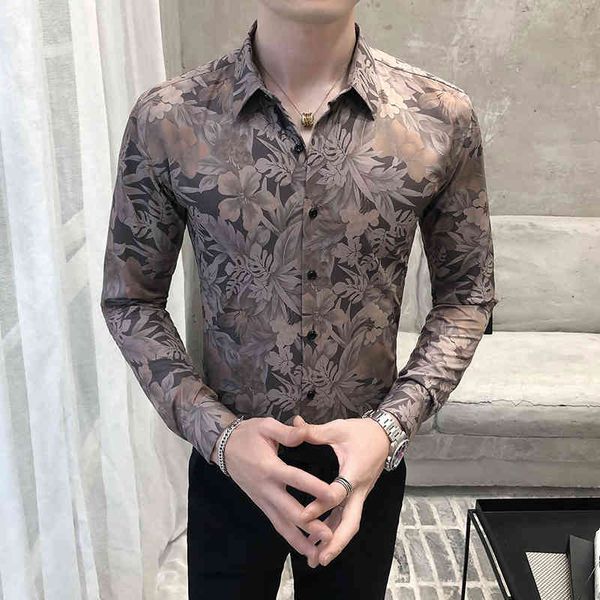 

t shirts male fashion floral winter 2021 long sleeve all the fine casual games adjust formal blouse 3xl xs0q, White;black