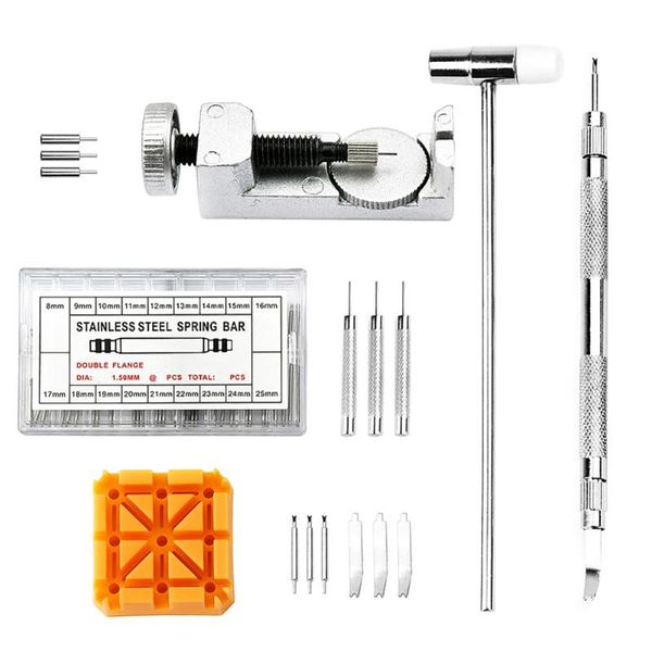 

repair tools & kits 15pcs watchmaker mechanical watch tool professional band demolition case opener link remover with hammer pin lug kit#20