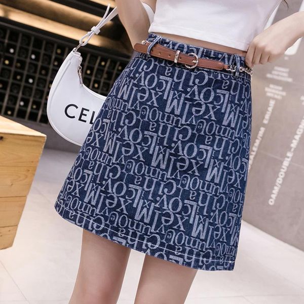 

skirts bethquenoy 2021 women midi jupe dark blue mujer faldas letters skirt femme saias mulher plisada woman spodnica damska, Black