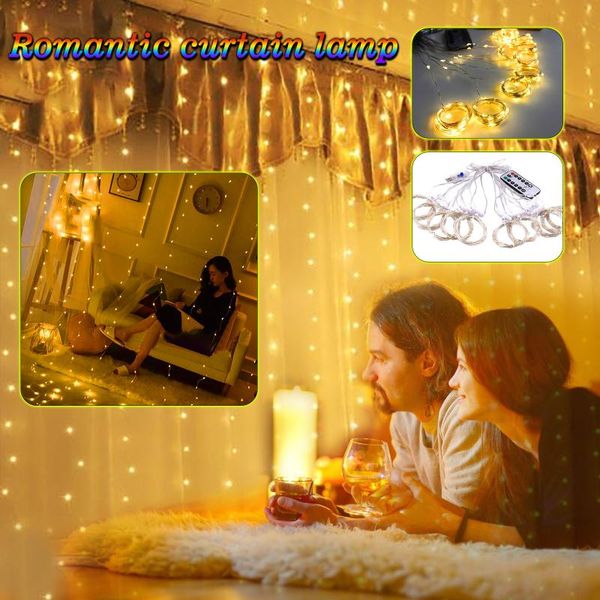 

modes remote copper wire light string fairy garland curtain usb lights christmas wedding party holiday decoration #t2g led strings