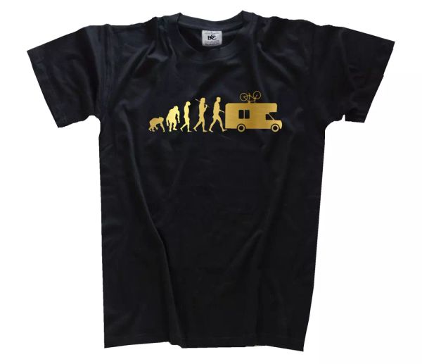 

gold edition caravan camper tent evolution t-shirt s-xxxl, White;black