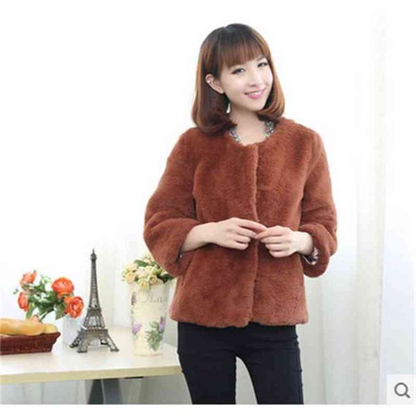 

skin thin bunny coat with round neck n5 errt, Black