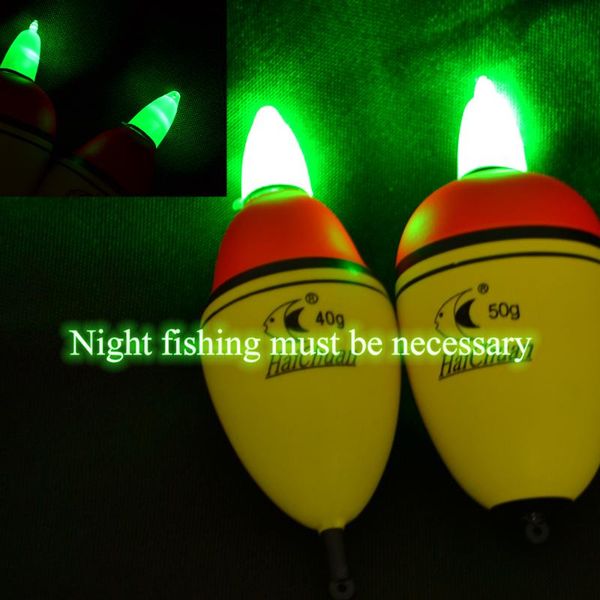 

2pcs fishing floats intelligent electronic light bobber 30g/40g/50g fish advanced eva plastic float bite alarm accessories
