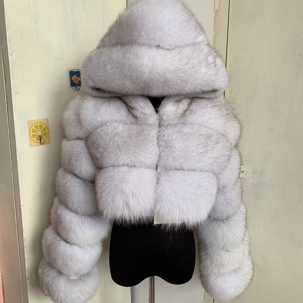 

women's fur & faux natural coat with hood ladies winter real raccoon hat, Black