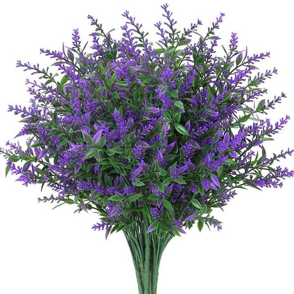

artificial flower plastic lavender fake plant wedding home garden decoration bridal bouquet pography props household products decorative flo