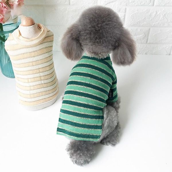 

dog apparel pet winter knitting sweater clothes warm for small medium large dogs vest striped jacket 2