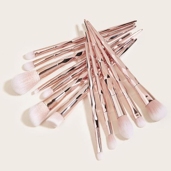 

makeup brushes 12pcs set cosmetic powder eye shadow foundation blush blending beauty make up shiny handle soft bristle brush kit