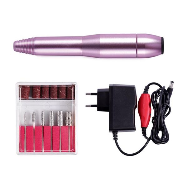 

nail drill & accessories mini polisher electric art 6 bits manicure polishing machine pedicure tools for home salon eu/us plug