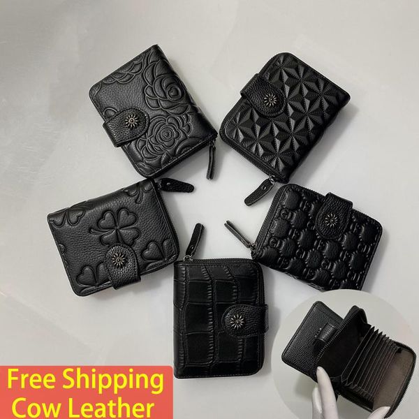

wallets luxury r clutch cowhide female wallet leather coin purse id bag male buckle zipper short, Red;black