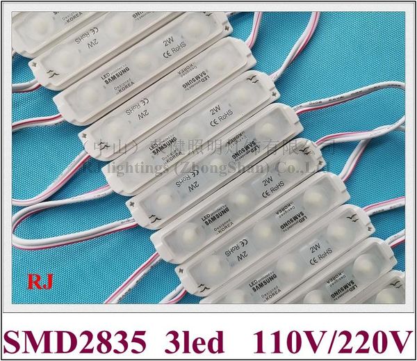 

ac110v/ac220v input injection led module for sign letter 78mm(l)*18mm(w) smd 2835 3 2w double-sided pcb super quality modules