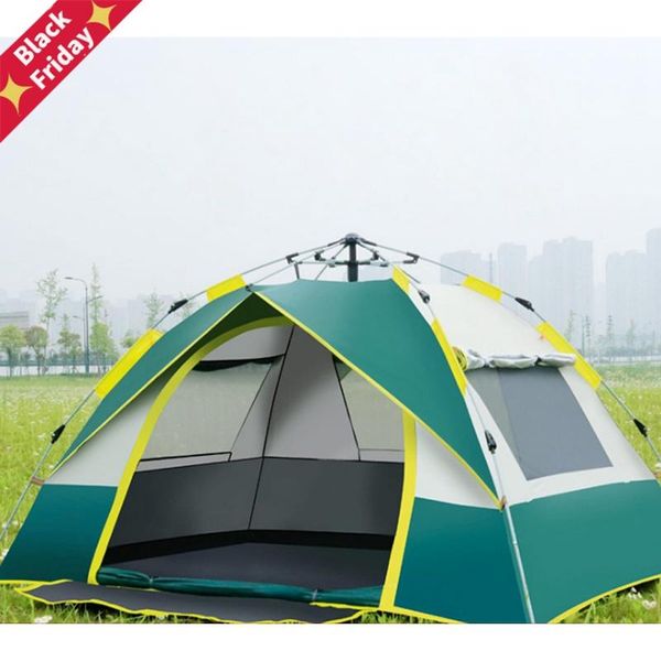 

tents and shelters automatic camping tent 1-2 person/3-4 person easy instant setup tourist family backpacking for hiking travel fishing