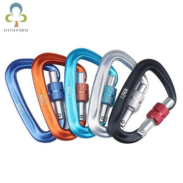

cords, slings and webbing professional carabiner d shape 12kn carbiner hooks climbing ascend security safety master lock outdoor protective