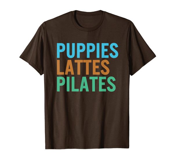 

puppies lattes pilates gift t-shirt, White;black