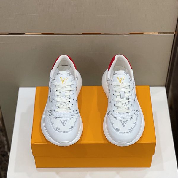 

fashion man casual shoes sneaker genuine leather mesh pointed toe race runner outdoors trainers with box us38-45 qw, Red;white