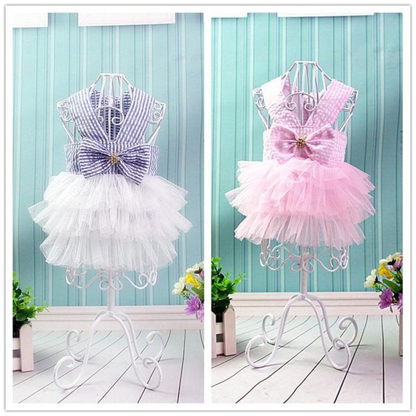 

dog apparel striped fresh layers cake dress dog's strap spring and summer