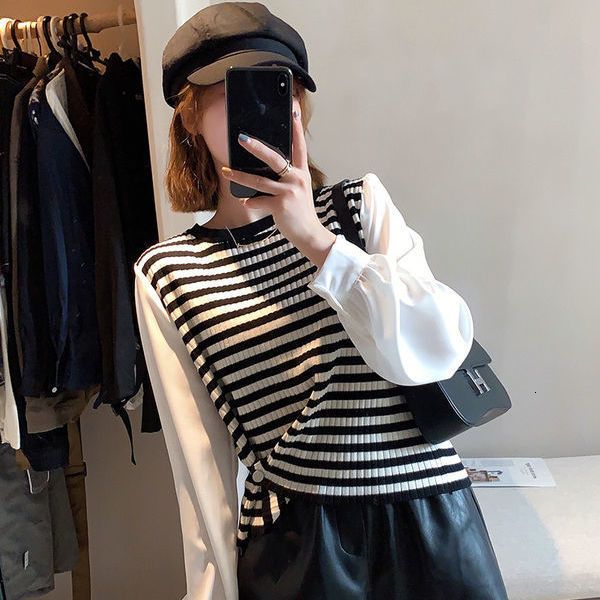 

hoodies women's long sleeve round neck t-shirt, two piece set, tight, autumn, Black