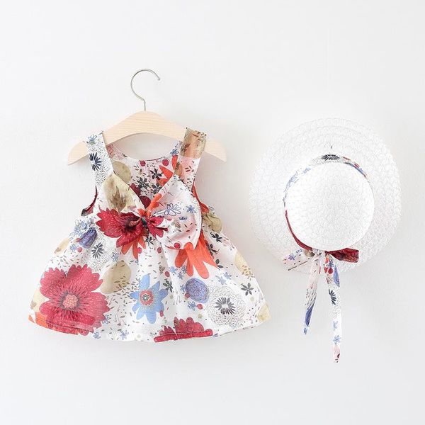 

fashion summer girl dresses children clothes with big bow born kid dress sweet flowers baby princess girl's, Red;yellow