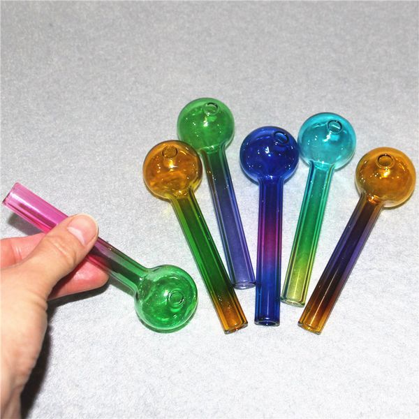 10 cm Glas Ölbrenner Rohr Mini Dicke Pyrex Rauchpfeifen Klar Test Strohrohr Brenner Für Wasser Bong Zubehör