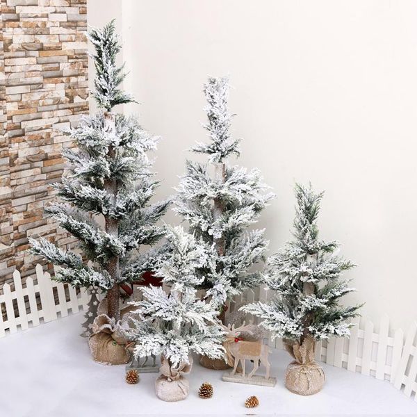 

christmas decorations artificial pe pine cone 1.2m falling snow tree small ornaments flocking cedar home decoration scene layout