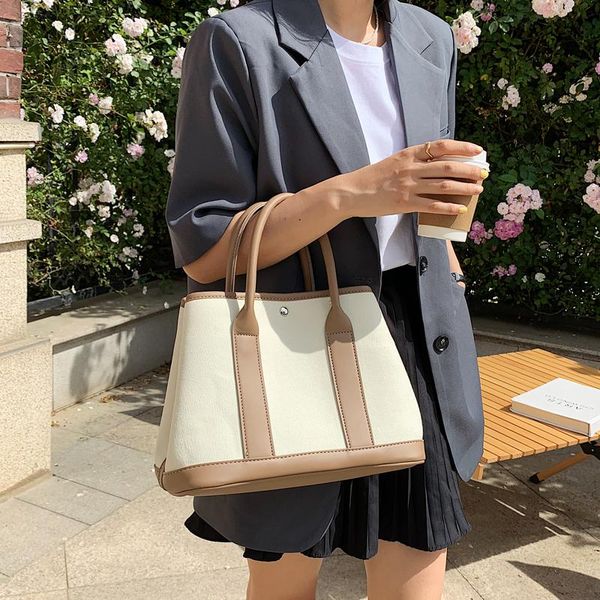 

evening bags casual thick canvas women handbags designer brands panelled shoulder luxury crossbody bag large capacity tote shopper 2021
