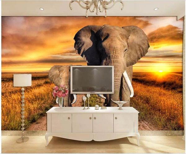 

wallpapers custom po mural on the wall 3d wallpaper elephant mother and son southeast asian style home decor for walls 3 d