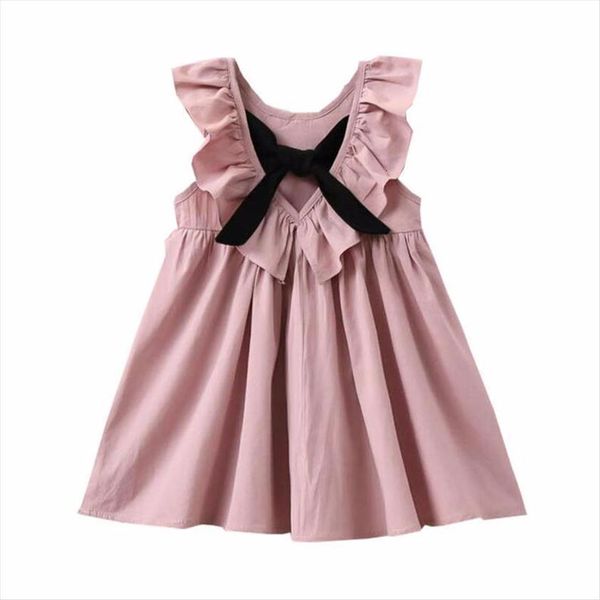 

sleeveless kids for girls princess girl dresses summer clothes baby pleated backless dress 100% cotton children clothing, Red;yellow