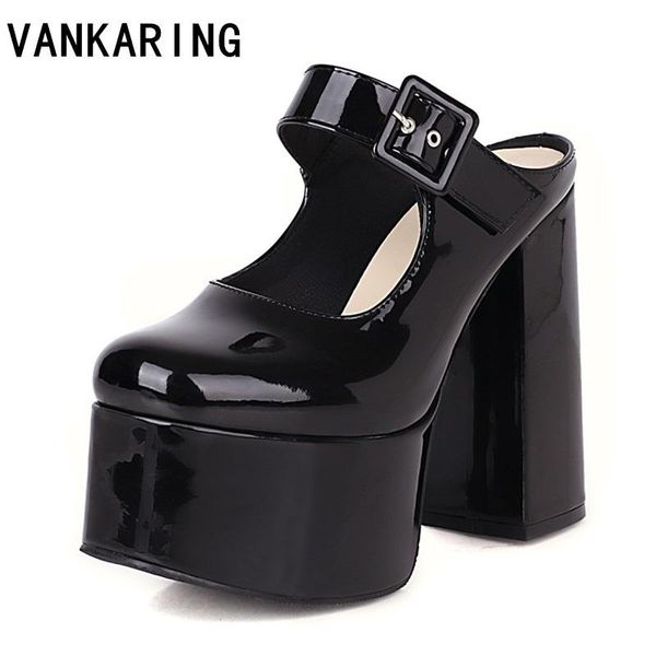 

dress shoes european and american nightclub show female thick super high heel platform waterproof pumps women's casual, Black