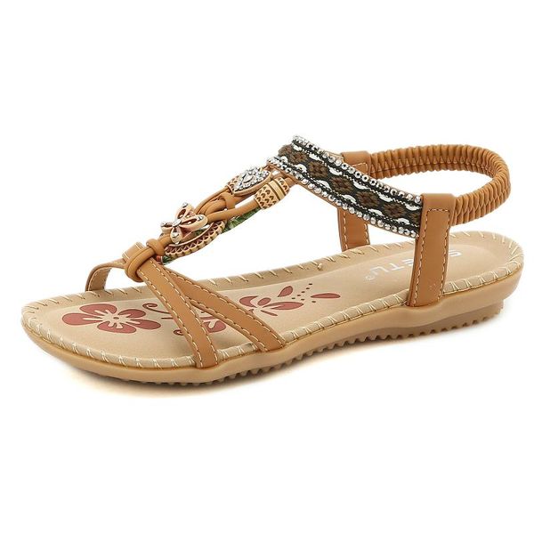 

sandals 2021 retro women's flowers printed ladies soft fashion platform string design summer, Black
