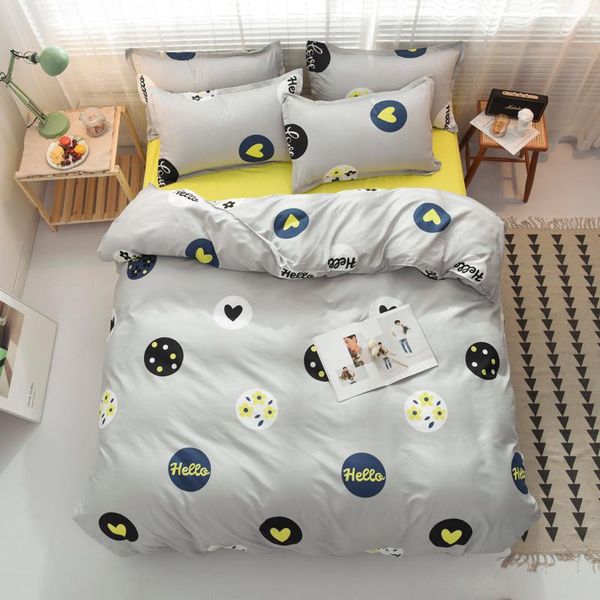 

bedding sets hyun ya cotton printed pillowcase quilt cover bed sheet  size king four-piece set