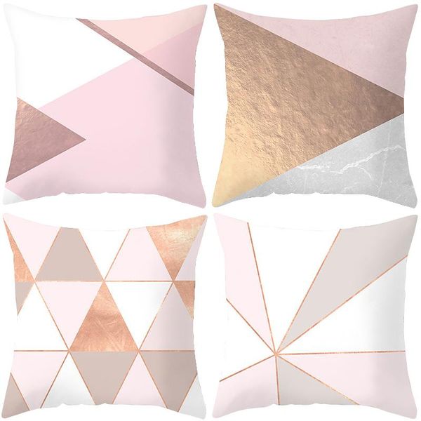 

cushion/decorative pillow 4pcs case living room linen for sofa cushion cover home decor square 18x18inch bedding easy clean geometric patter