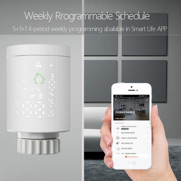 

smart home control wifi radiator valve mobile phone app temperature adjustment
