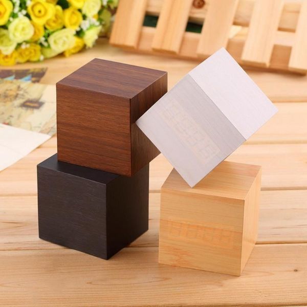 

digital wooden led alarm clock backlight voice control wood retro glow desktable luminous clocks other & accessories