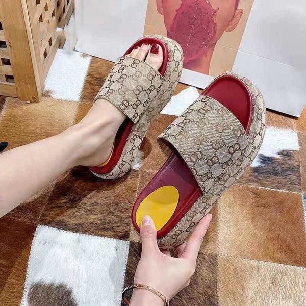 

g family's thick soled slippers, single large 424344 women's shoes, Black