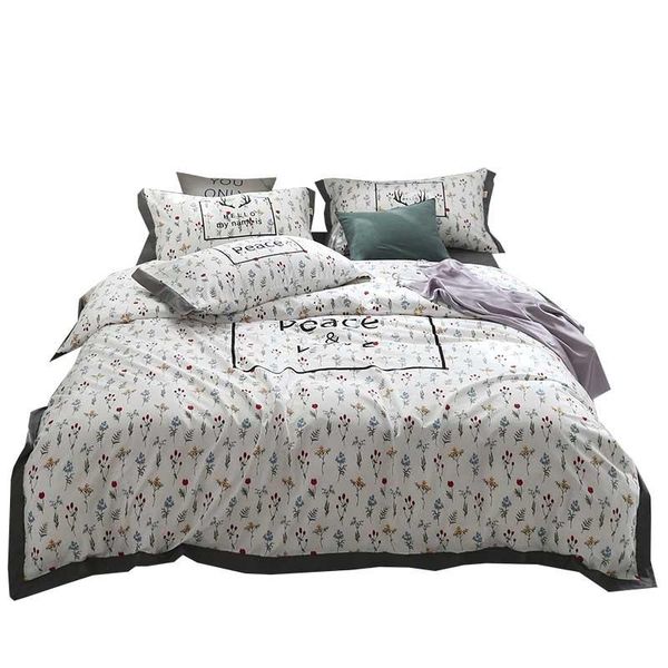 

bedding sets pure color luxury embroidery bedclothes duvet cover leaves flat/fitted quilt king  linen sheet bed